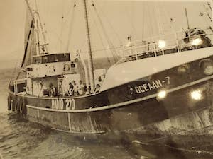 Five Radio270 crew on ship