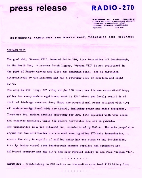 Radio 270 Press release