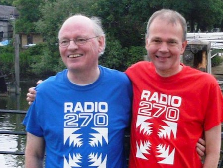 Mike and Alan wear Radio 270 tee shirts 